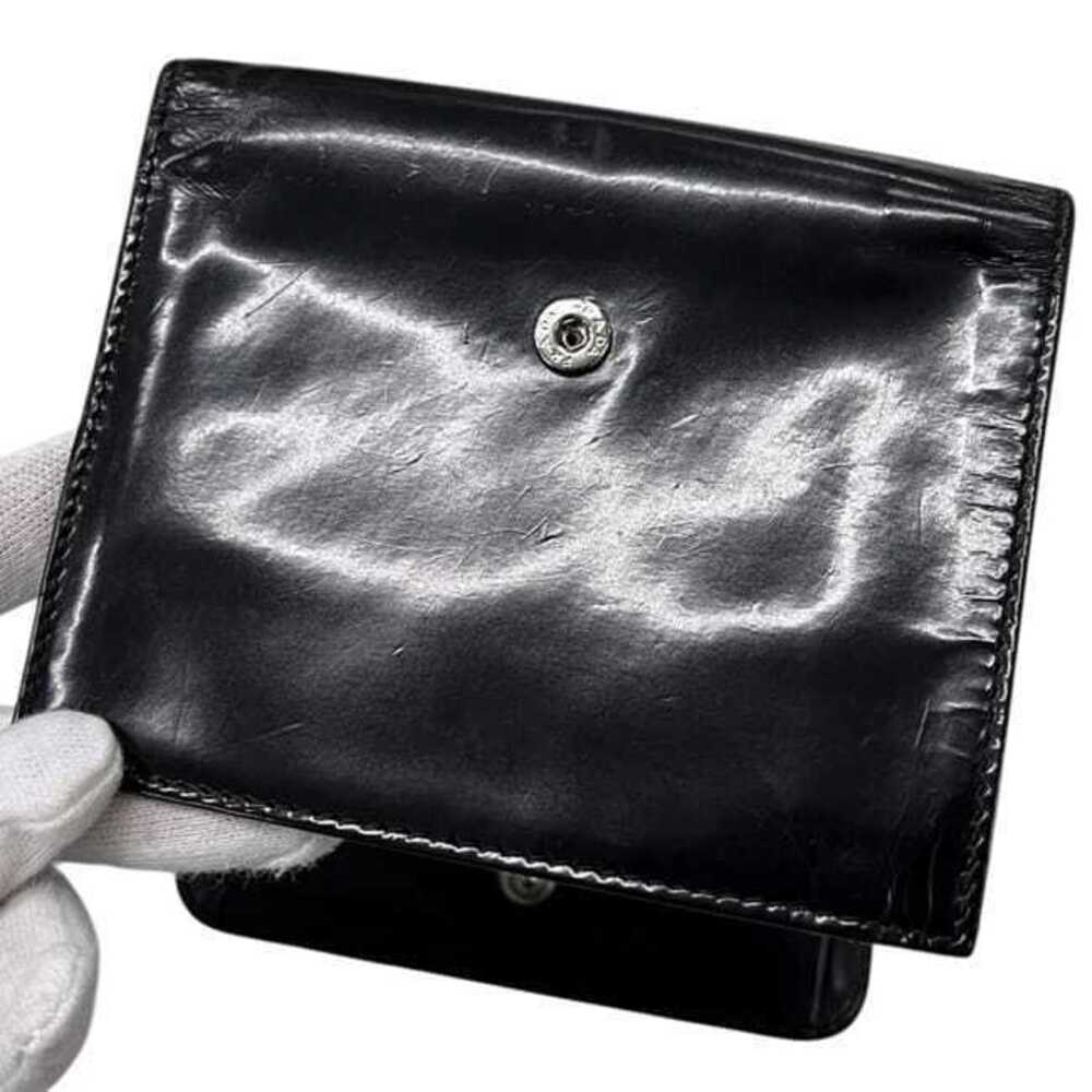 Prada Trifold Wallet Compact Leather Enamel Snap Nero Black - Picture 6 of 10